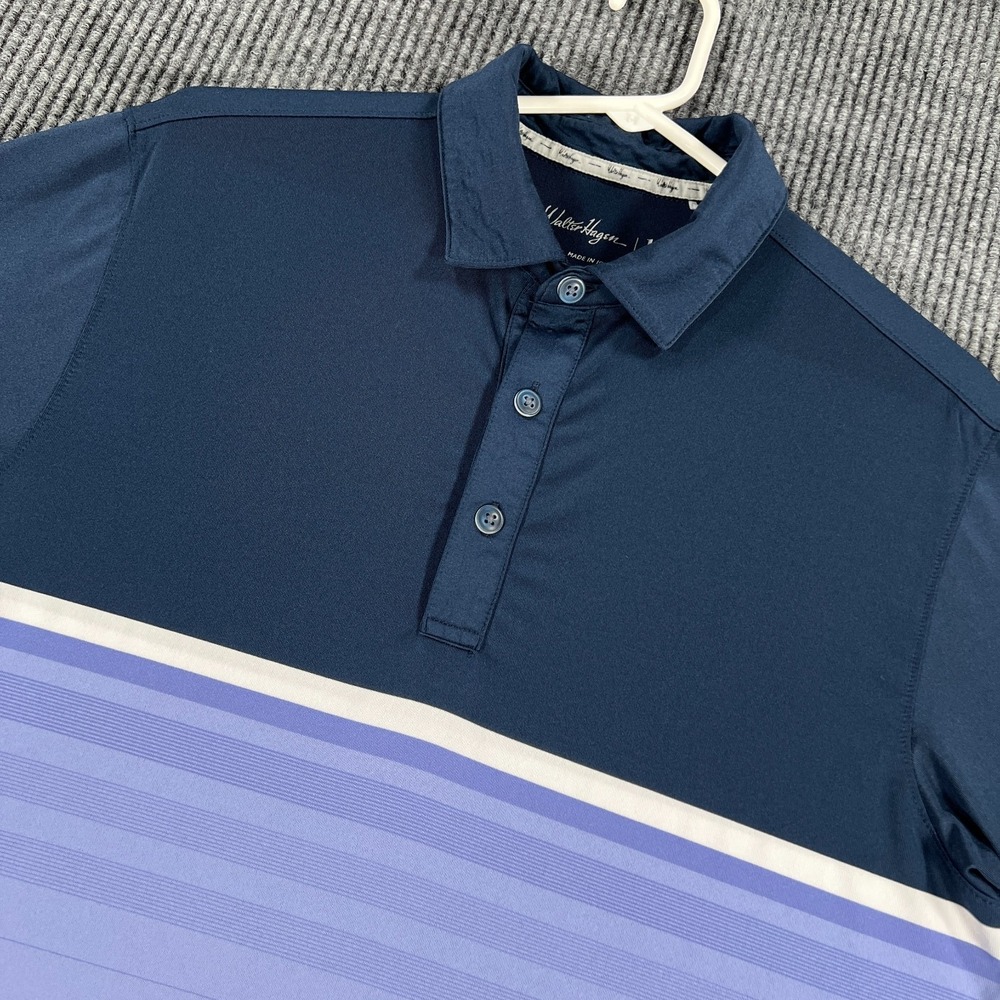 Walter Hagen Polo Shirt Mens Small Blue Purple Short Sleeve Golf Casual Outdoor